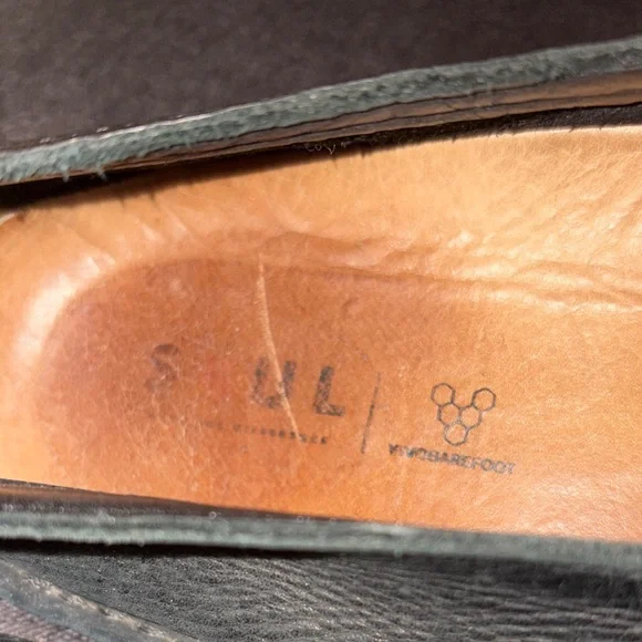 Men’s VivoBarefoot Black Leather Slip-On Loafers Size EUR 44